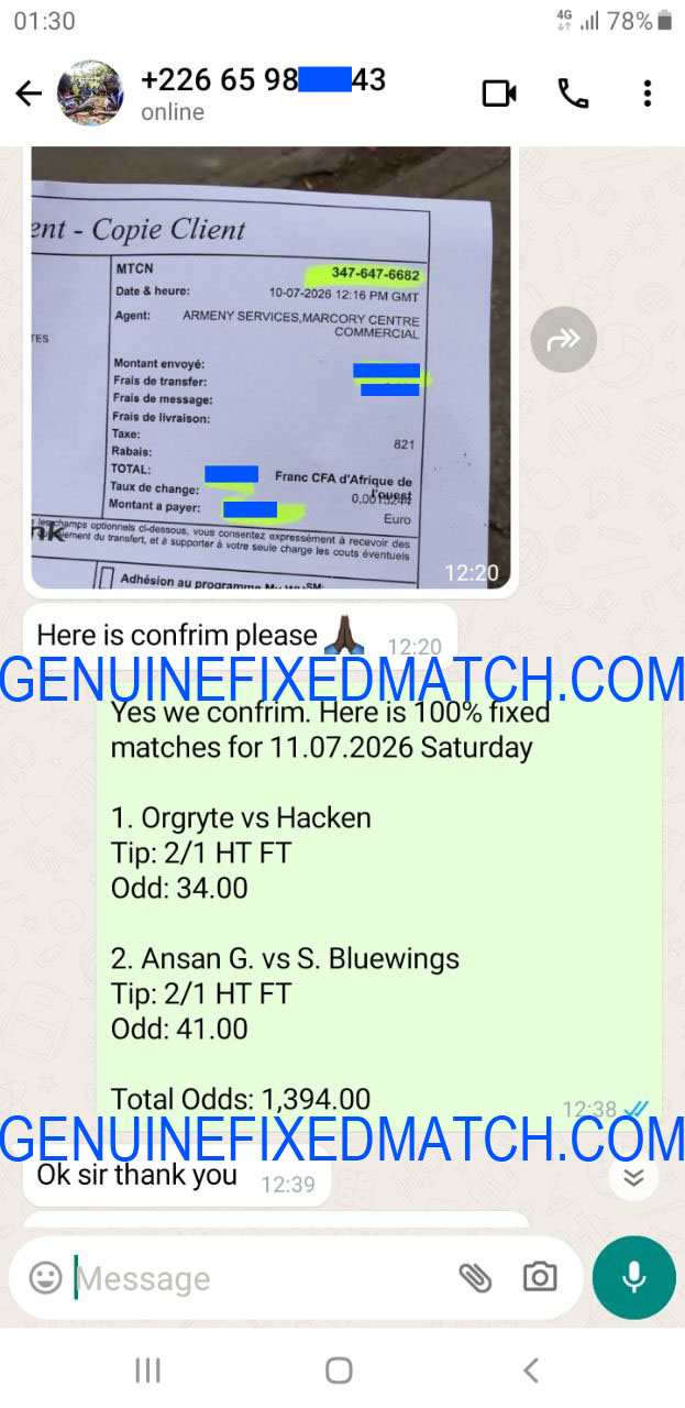 Correct Score Fixed Match
