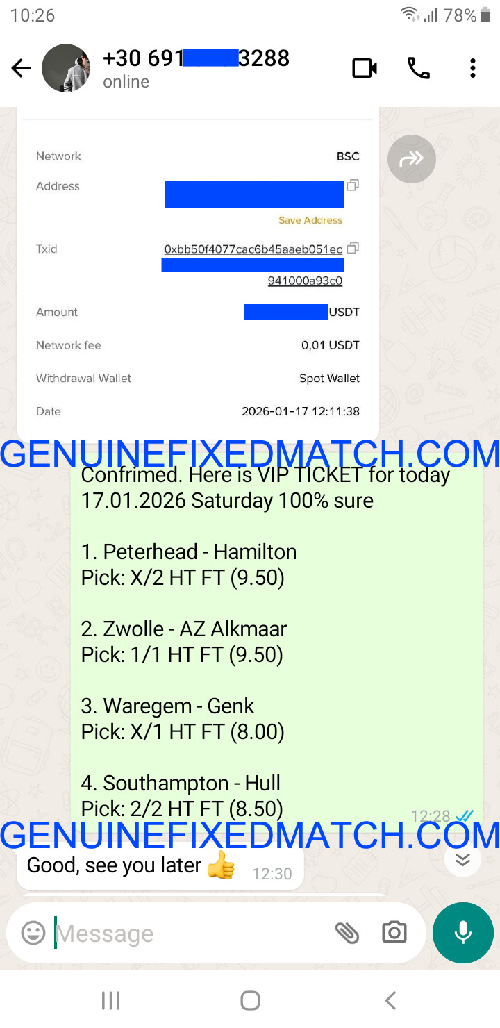 Buy Fixed Matches 100% Sure