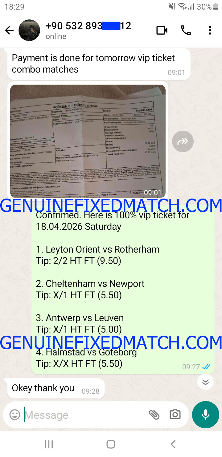 Buy Fixed Matches 100% Sure
