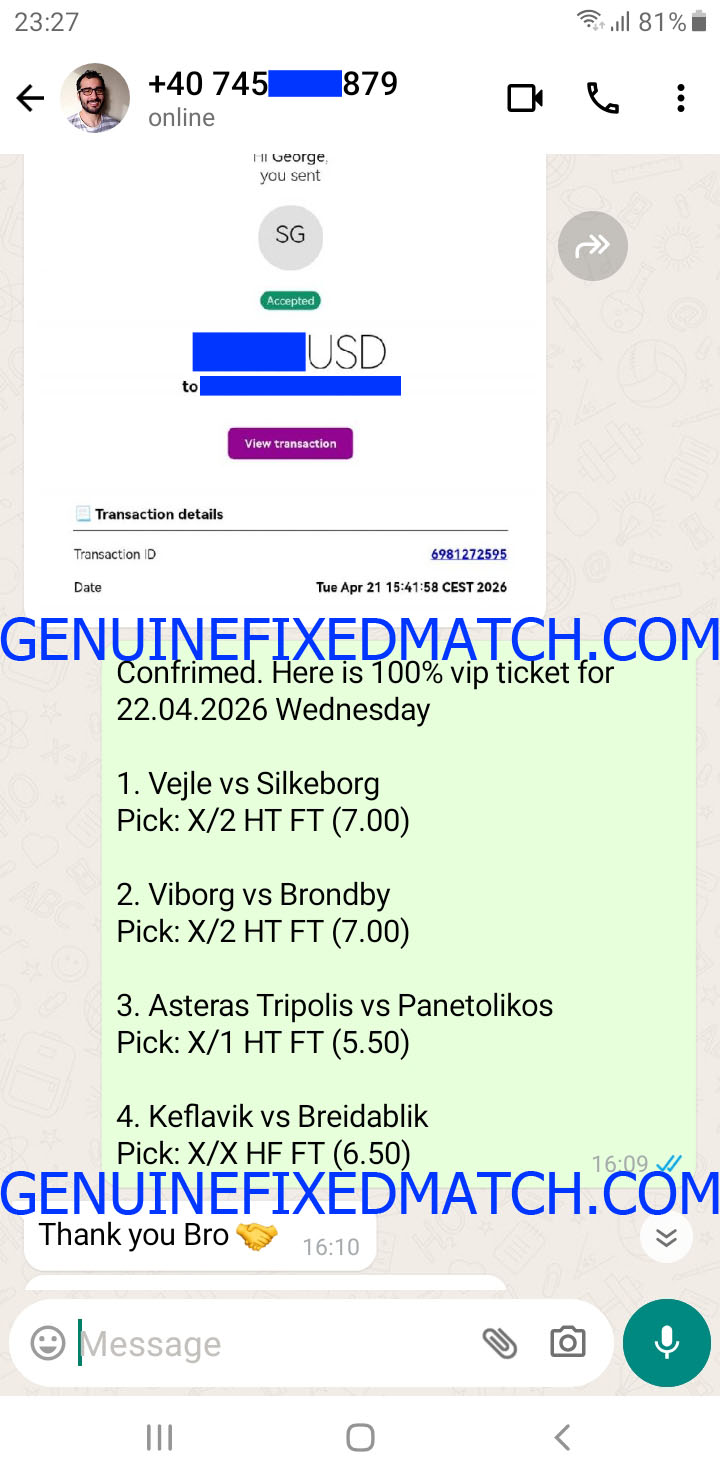 Fixed Matches 100% Sure