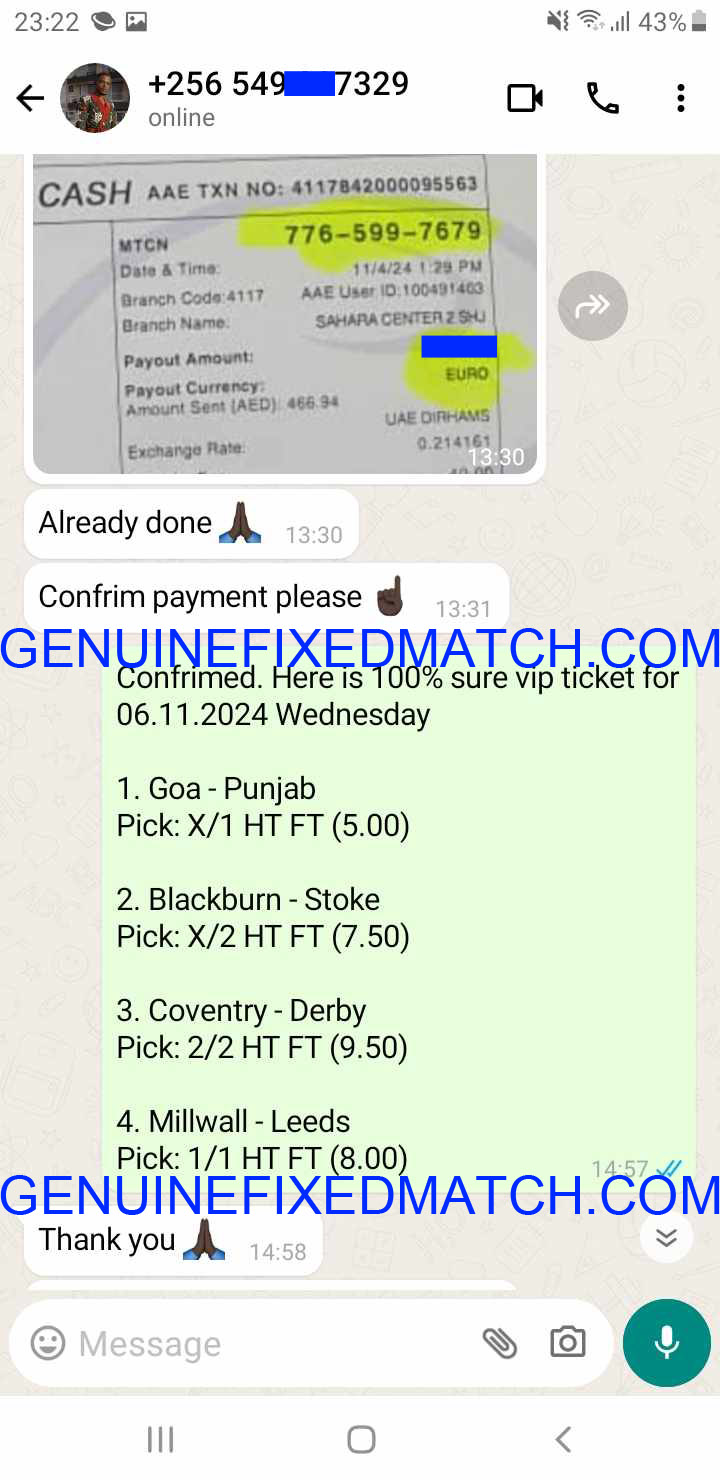 Genuine Fixed Matches 100% Sure