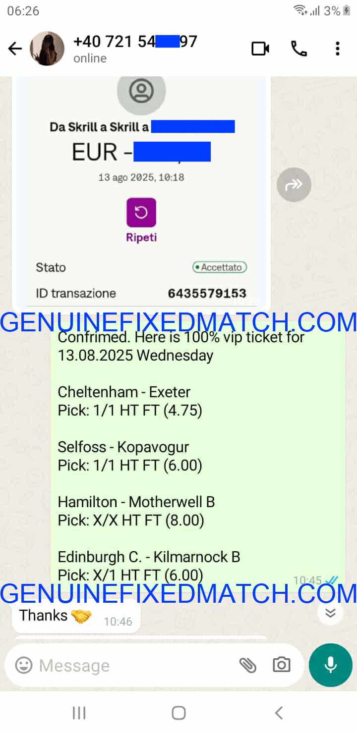 Correct Fixed Matches