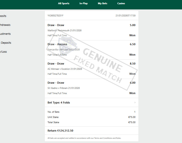 Fixed Match 100% Sure