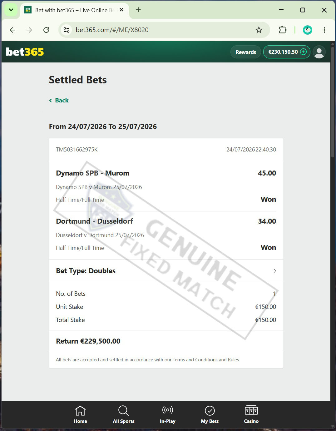 Fixed Matches 100 Sure