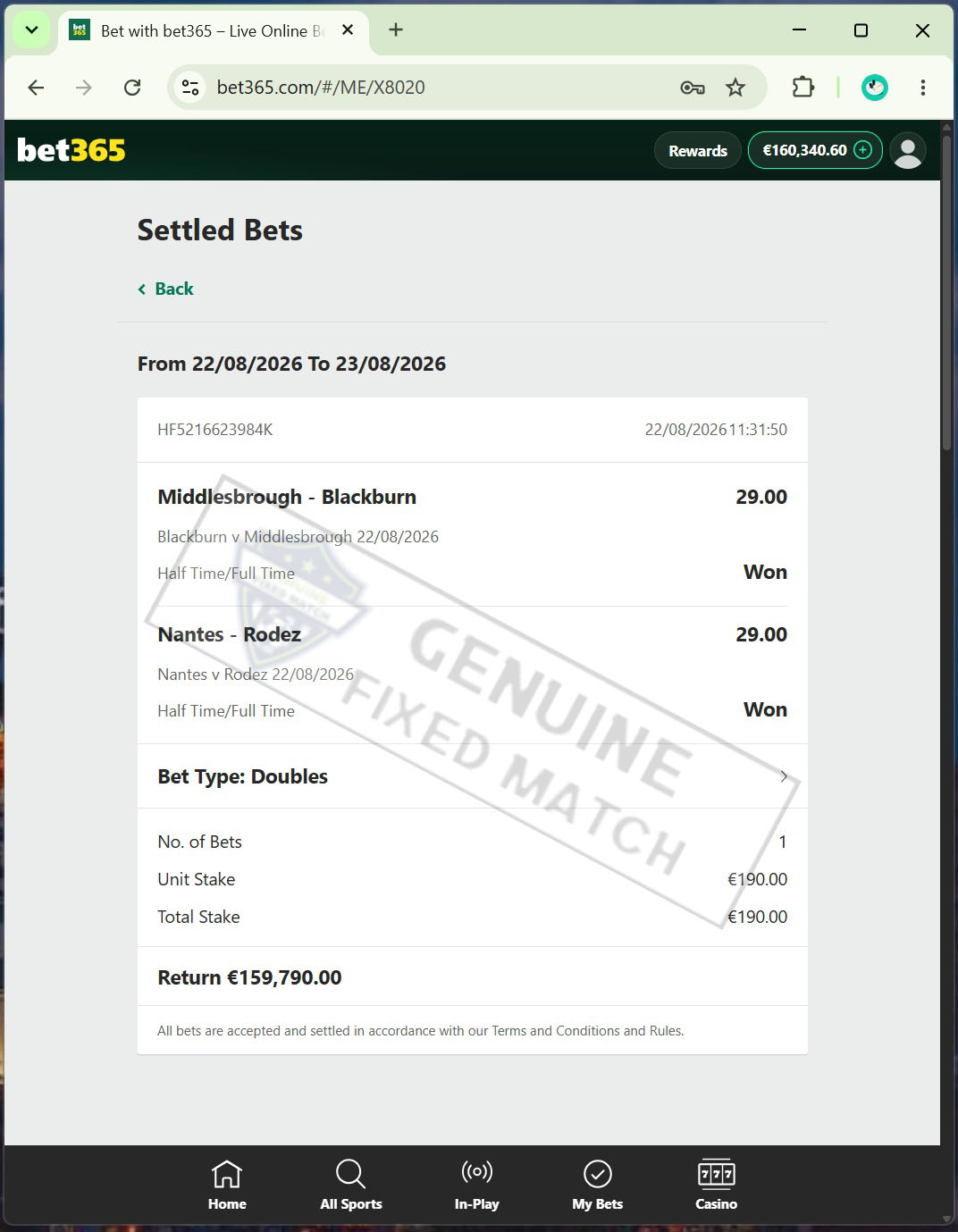 Fixed Matches