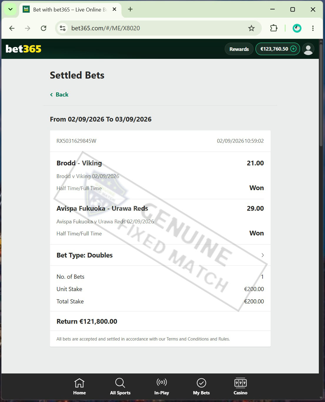 Fixed Matches