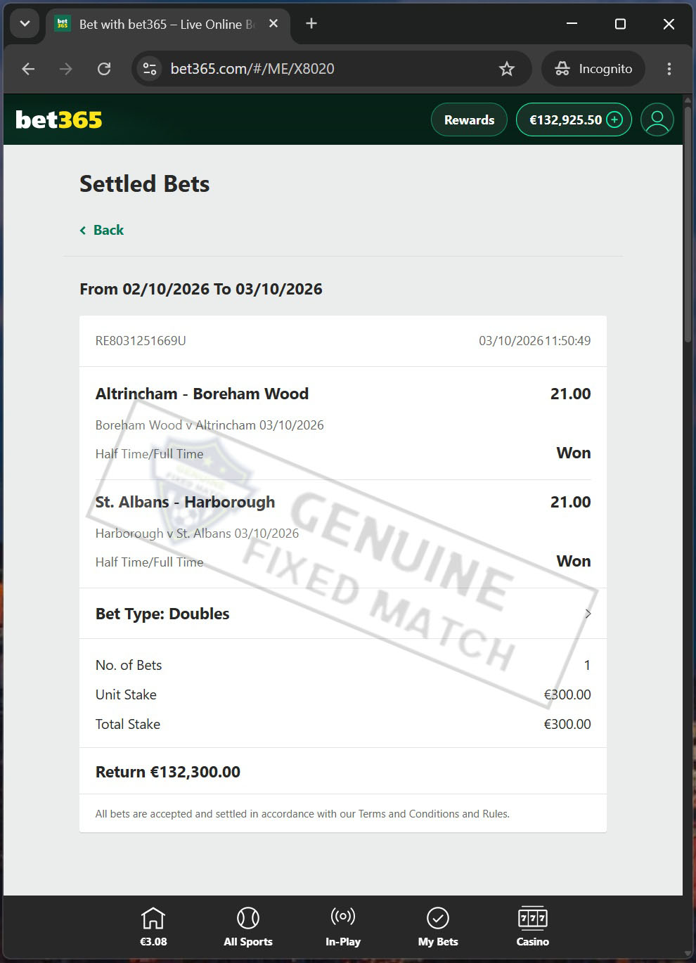 Fixed Matches Football