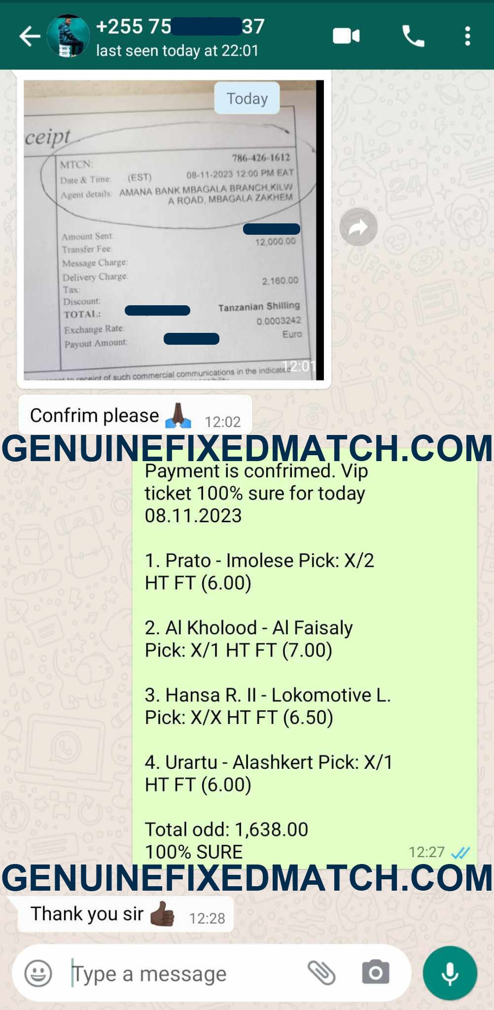 genuine fixed matches x