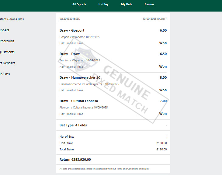 Fixed Matches 100% Sure