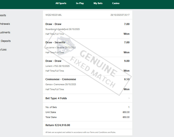 Fixed Match 100% Sure