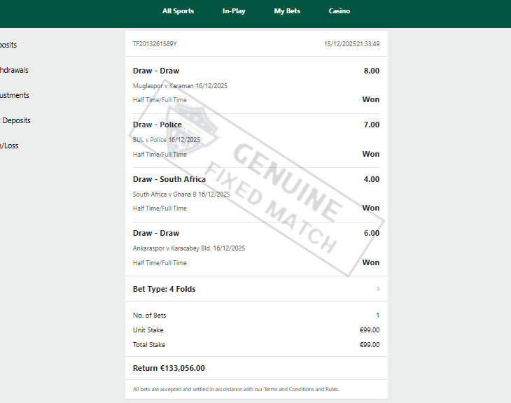 Fixed Match 100% Sure