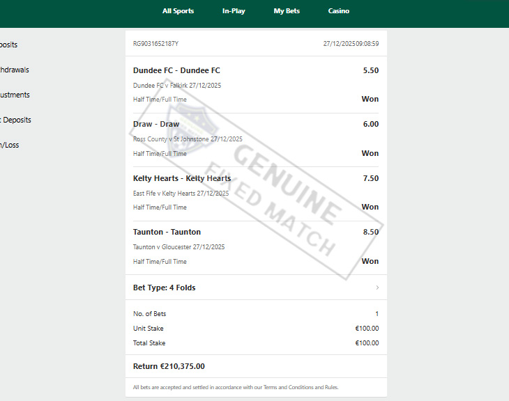 Fixed Match 100% Sure