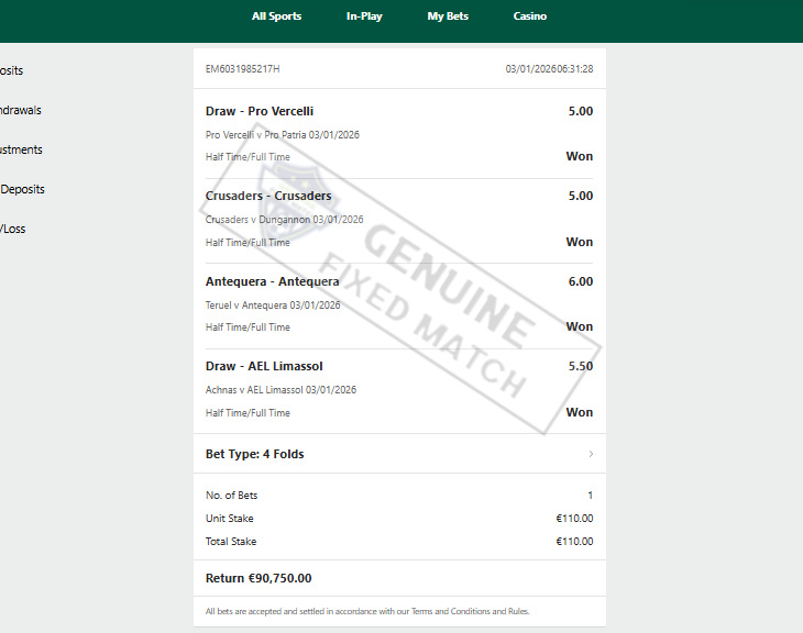 Fixed Match 100% Sure