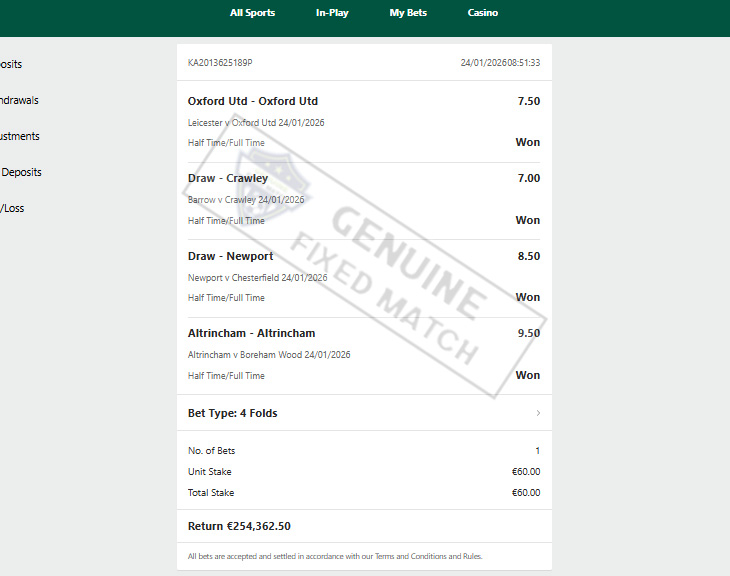 Fixed Match 100% Sure