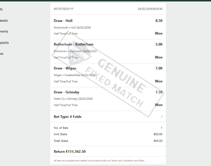 Fixed Match 100% Sure