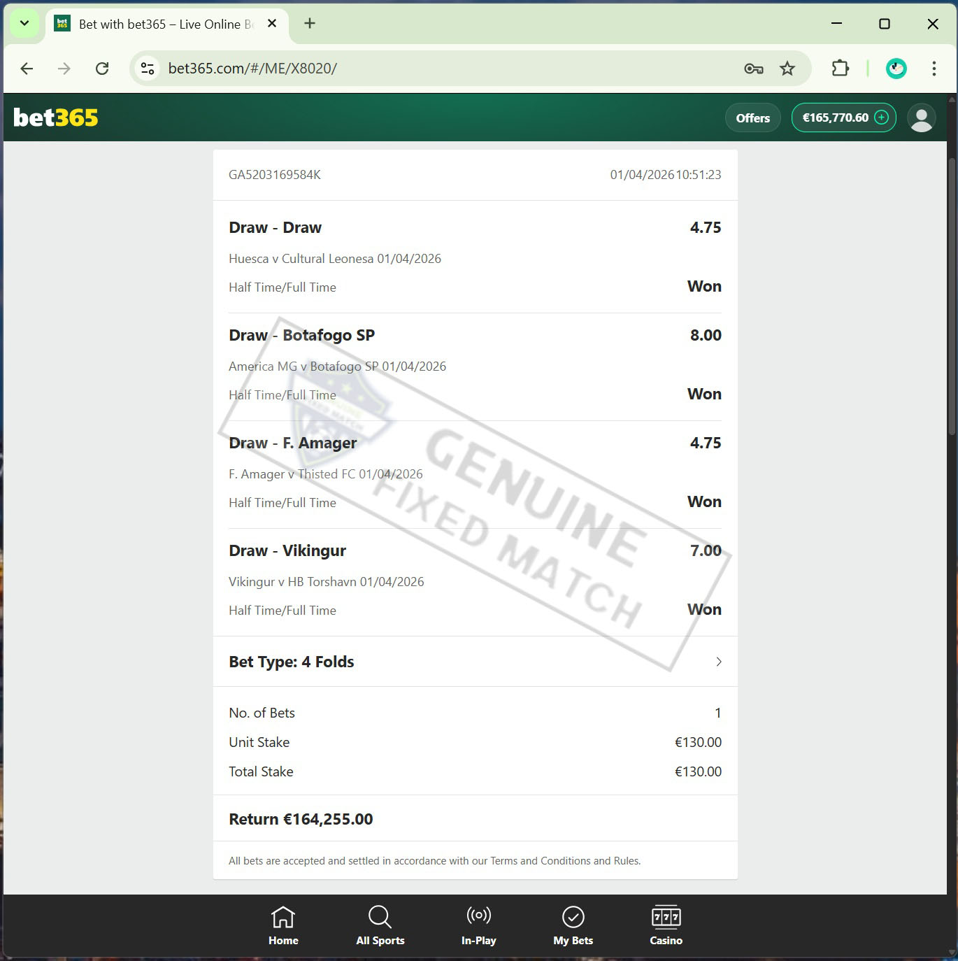 Fixed Match 100% Sure
