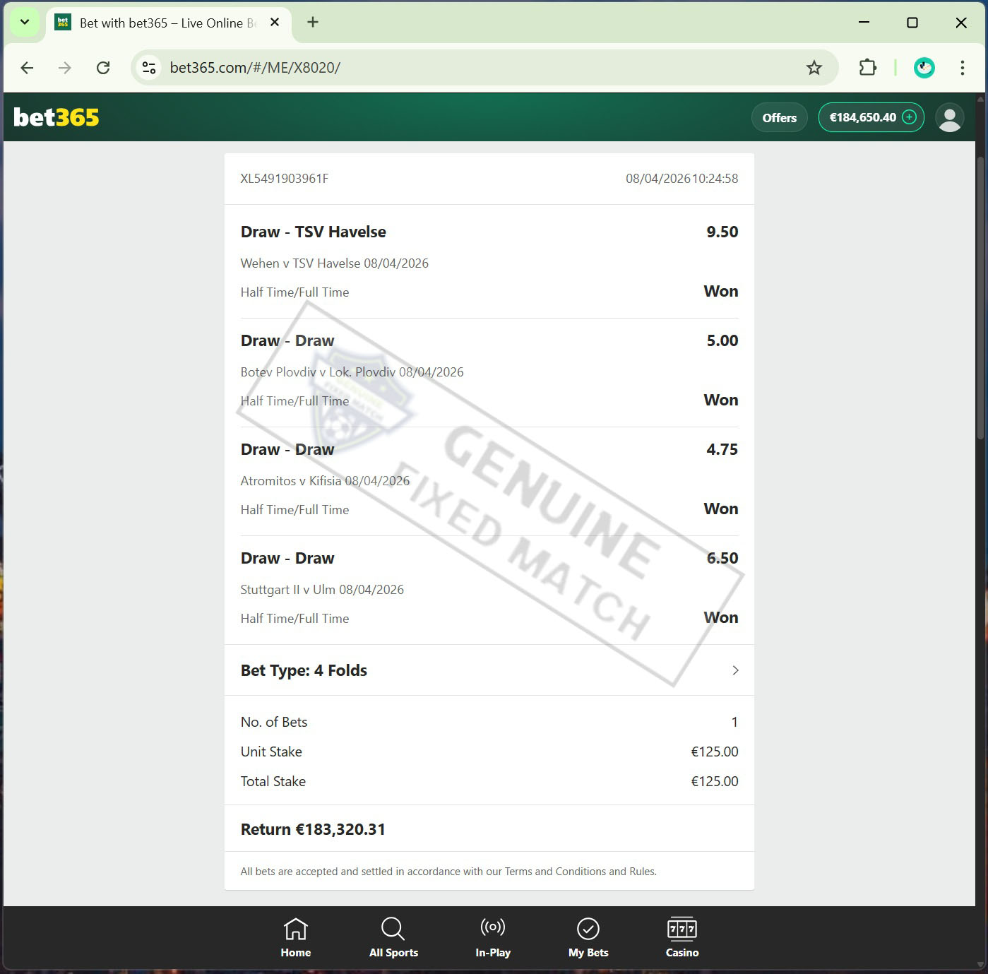 Fixed Match 100% Sure
