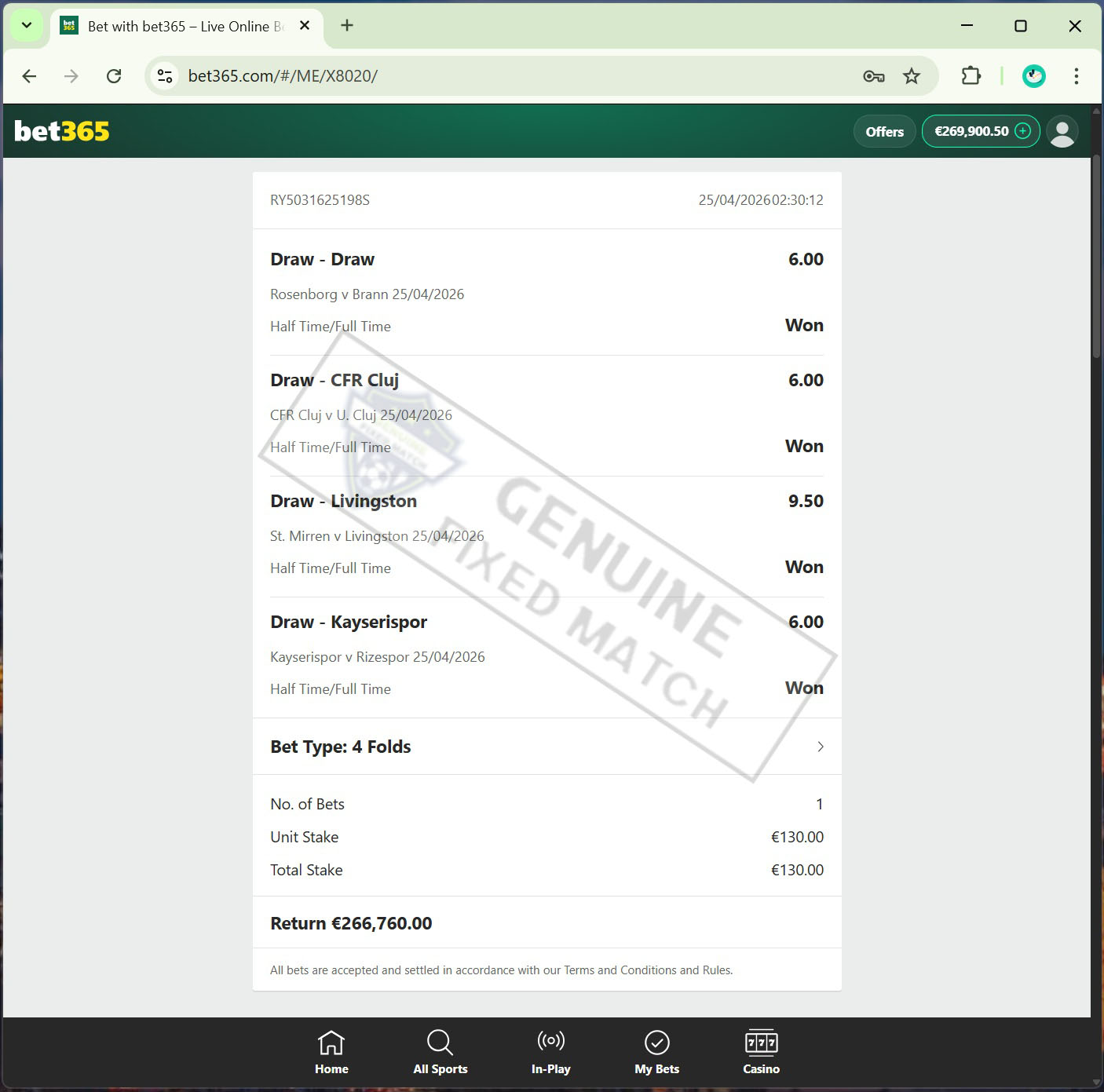 Fixed Match 100% Sure