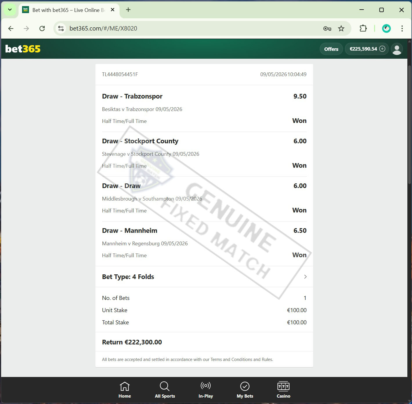 Fixed Matches