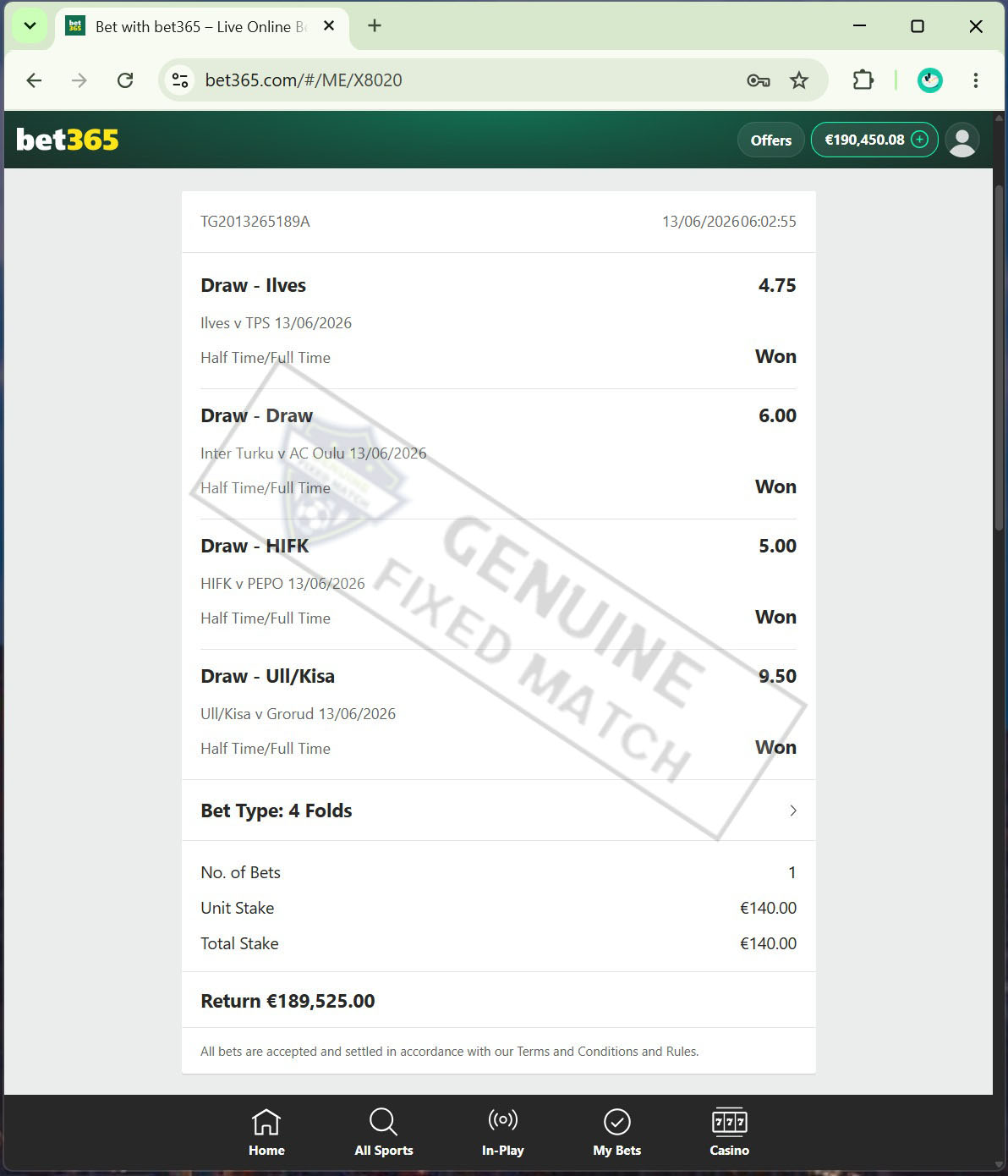 Soccer Fixed Matches