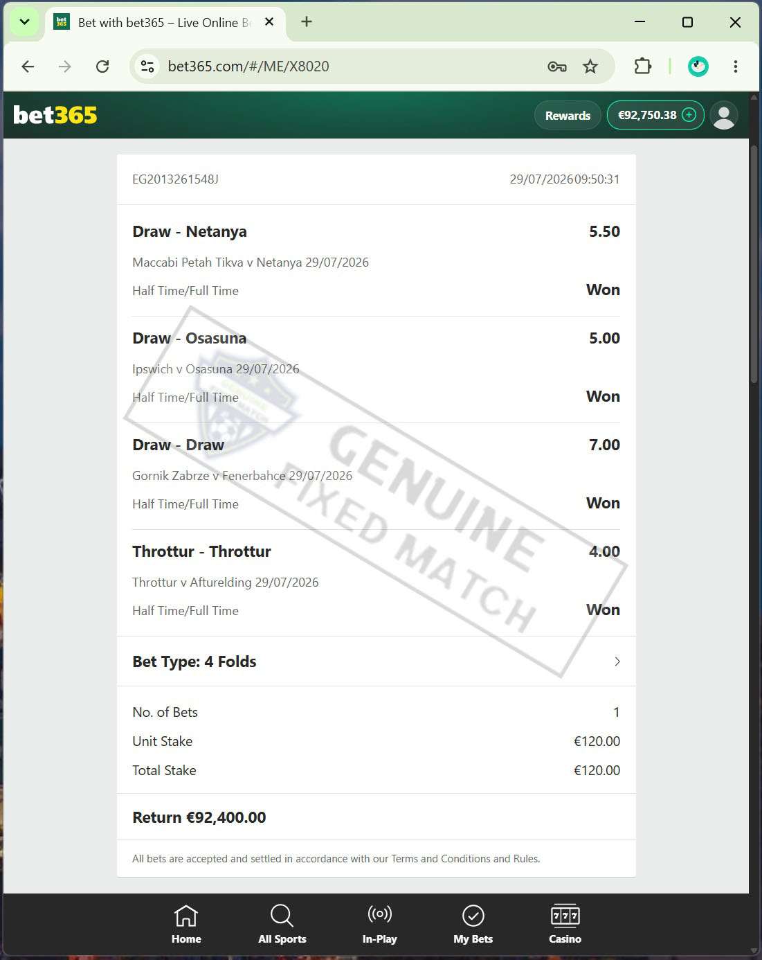 Fixed Matches 100 Sure