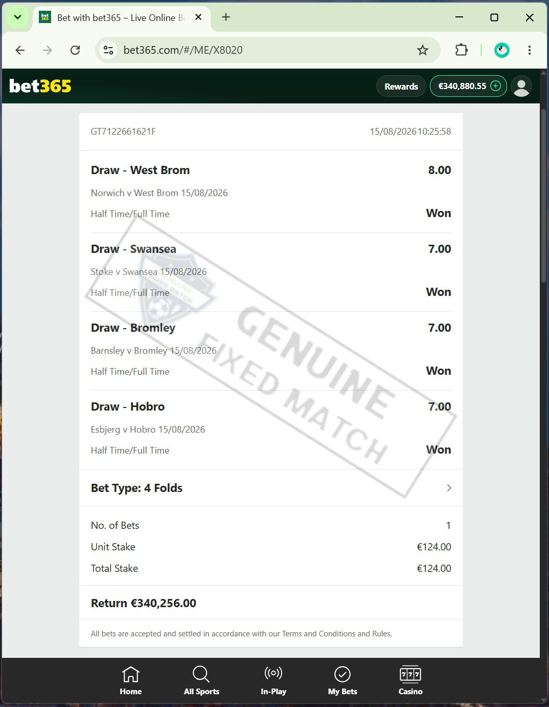 Correct Fixed Matches
