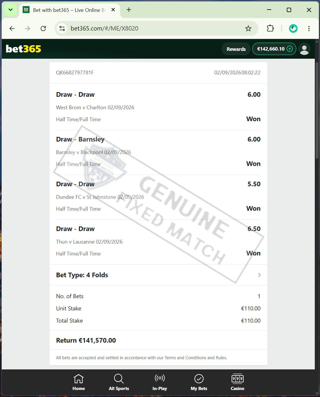 Correct Fixed Matches